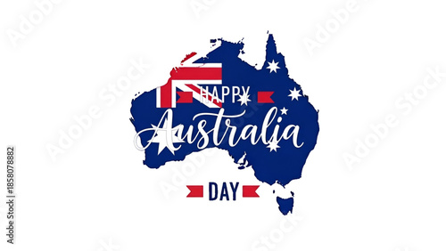 Australia map illustration with national flag art on dark background showing patriotic culture unity pride celebration for Australia Day and evergreen remembrance concept for commercial buyers