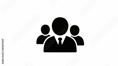 Three business people icons representing teamwork and collaboration.