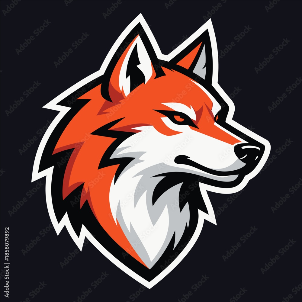 Obraz premium wolf mascot logo design vector template