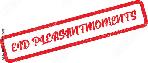 Red distressed rubber stamp with Eid Pleasant Moments text ideal for festive holiday social media content