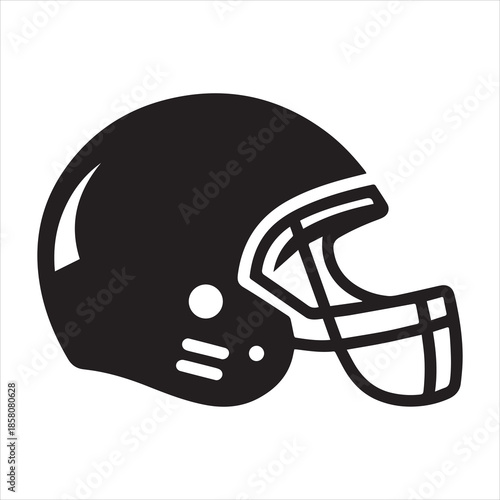 Football Helmet Silhouette Vector Illustration