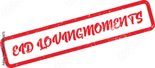 Distressed Red Rectangular Frame Stamp with Eid Loving Moments Typography for Memorable Festivities