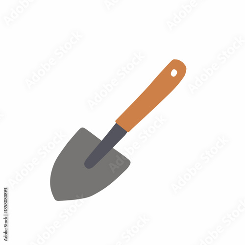 Garden Shovel in Flat Style for Spring Gardening Design