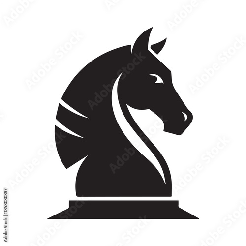 a chess knight design silhouette vector illustration