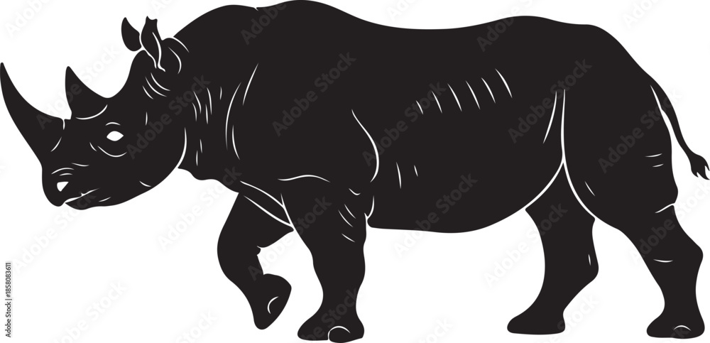 Fototapeta premium Black Rhino Silhouette