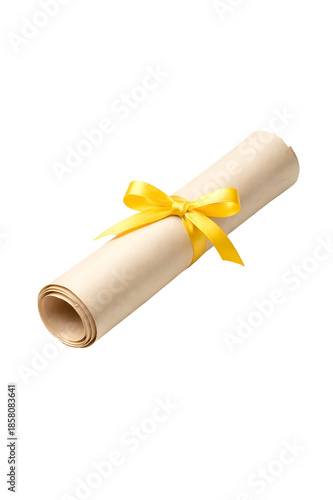 diploma scroll isolated on white