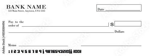 PNG Vector Minimal Blank Cheque template format Transparent image 