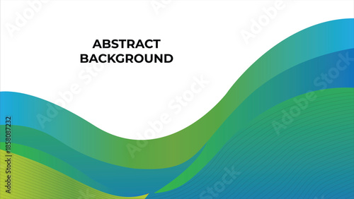 Abstract green blue wave flow background