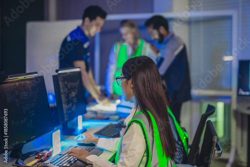 Engineers Coordinating Real Time Monitoring, Digital Site Plans, and Emergency Response