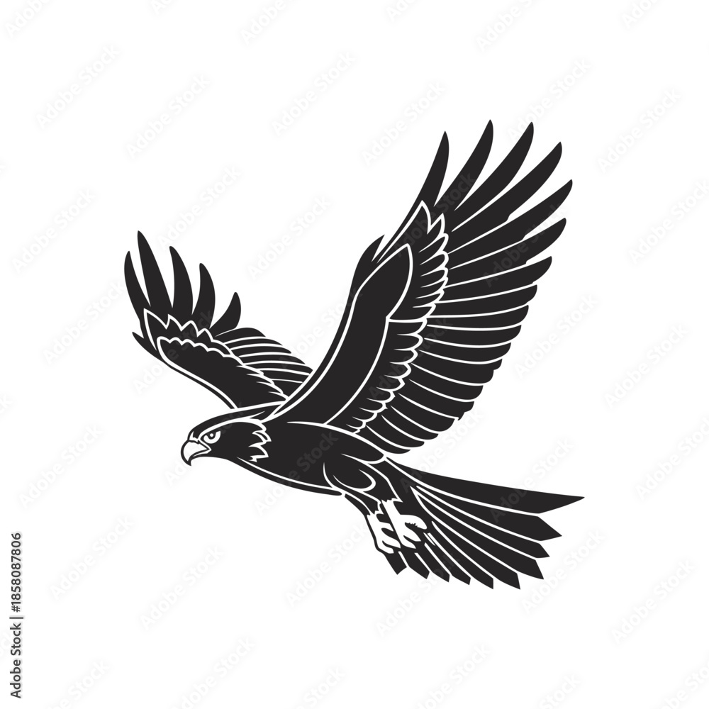 Fototapeta premium Free Peak Flying Eagle Silhouette