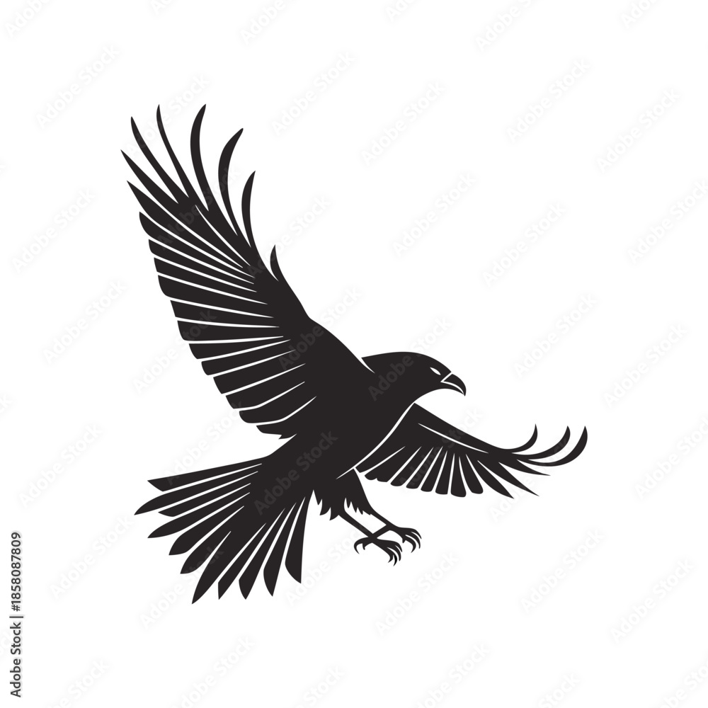 Obraz premium Majestic Eagle Landing Silhouette