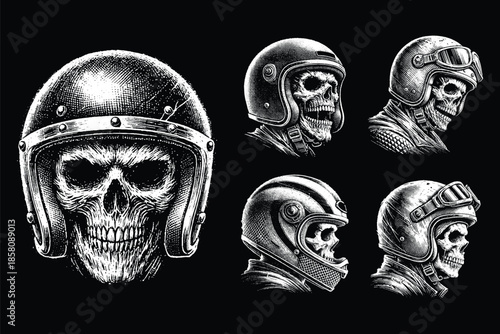 Set Bundle Hand Drawn Gold Fish Aquatic Black White Vintage Dark Art for Tattoo and Clothing illustration