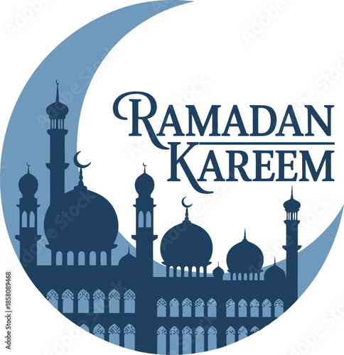 Ramadan Kareem mosque crescent moon Islamic