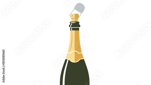 Champagne Bottle with Popping Cork.