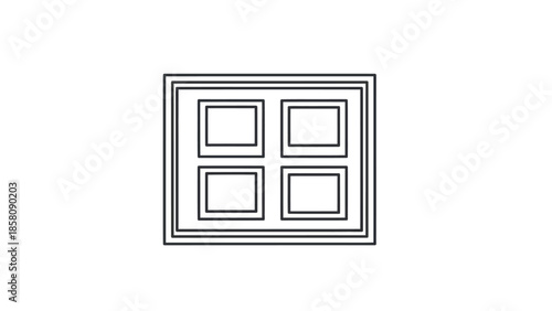 Simple Black and White Window Icon.