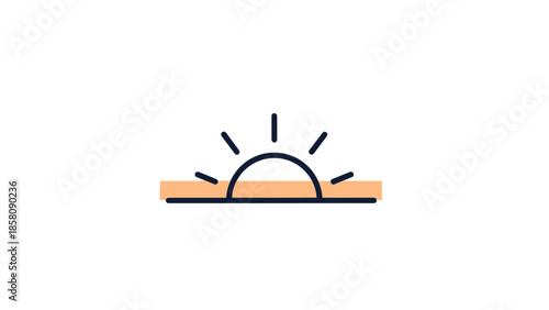 Simple Sun Rising Over Horizon.