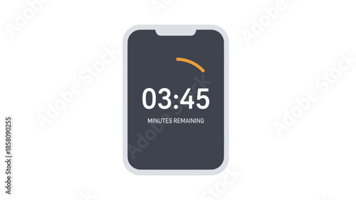 Smartphone Showing Alarm Clock Screen.
