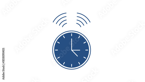 Alarm Clock Ringing Loudly Illustration.