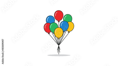 Balloons Tied Together in Colors.