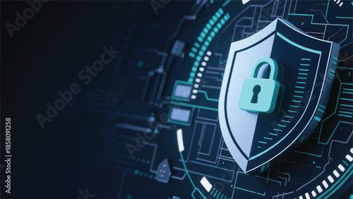 Illustration Of Cyber Security And Online Data Protection On The Internet Vector Design Template