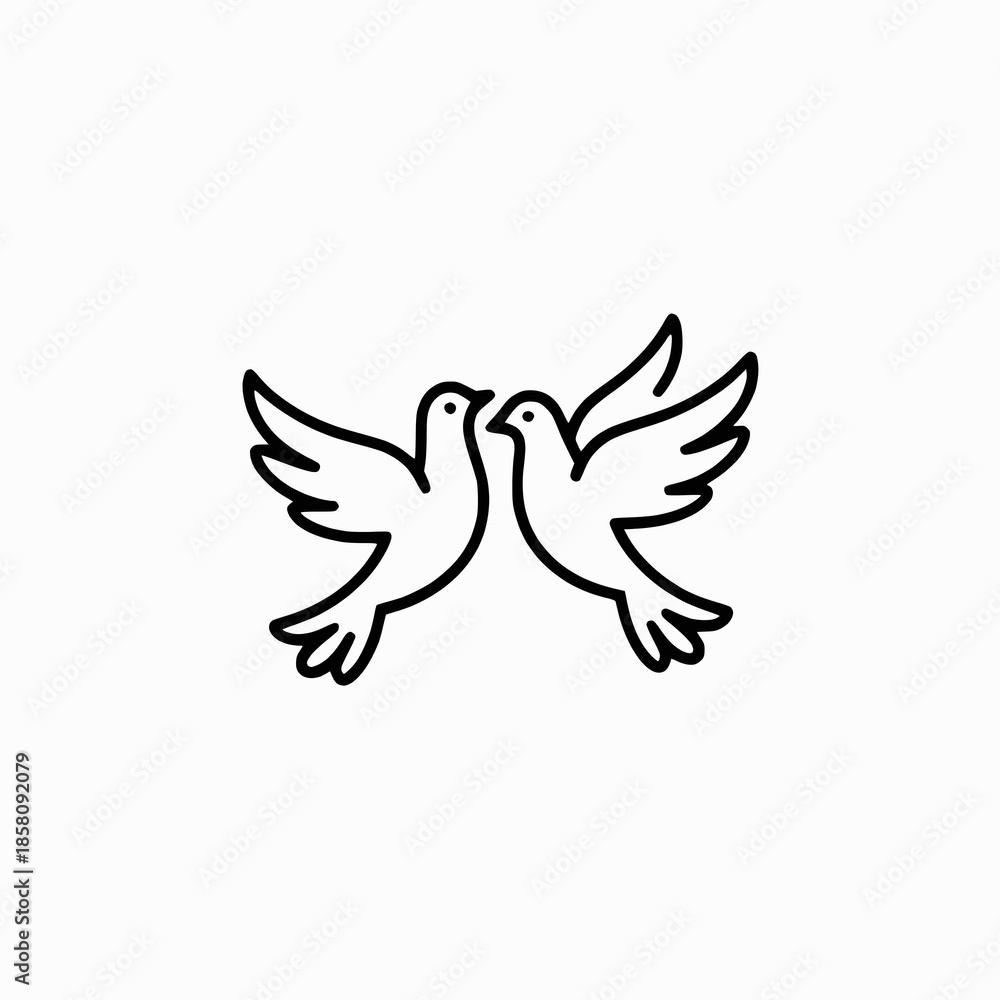 Obraz premium Two doves flying together in peaceful harmony