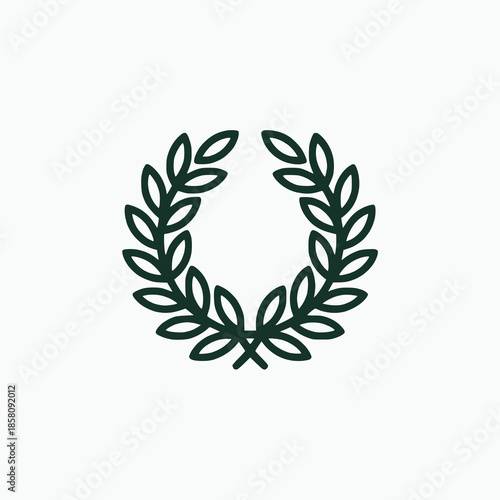 Dark green laurel wreath symbolizing achievement and honor