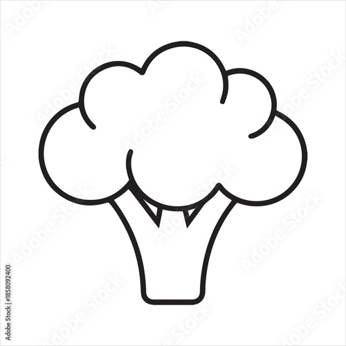 broccoli icon outline vector illustration on transparent background