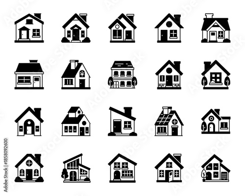 Home and House Shape Icons Solid Icon