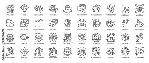 Artificial Intelligence Technology Network Line Icon