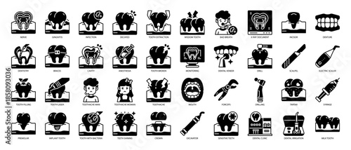 Dentistry Solid Icon Pack