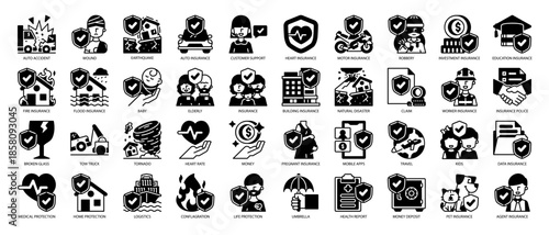 Insurance Solid Icon Pack