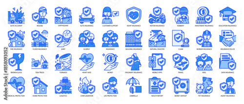 Insurance Blue Icon Pack