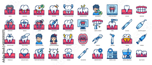 Dentistry Filled Line Icon Pack