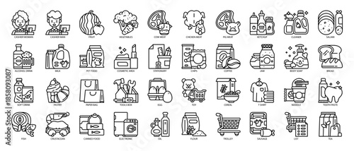 Supermarket Line Icon Pack