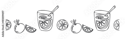 Fresh citrus drinks with whole and sliced fruit provide a vibrant and refreshing visual, perfect for food and beverage promotions, healthy lifestyle content, and summerthemed advertisements.