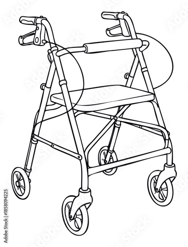Sturdy and practical rollator walker with seat and handbrakes offering reliable mobility support for elderly individuals and patients in various healthcare and personal use scenarios.