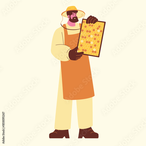 manual honey harvesting method illustration