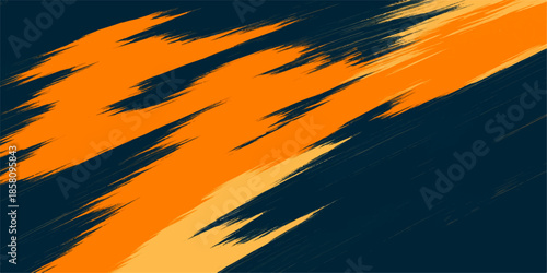 An abstract grunge vector illustration of a dramatic sunset landscape featuring orange and red clouds beneath a beautiful summer sky at dusk