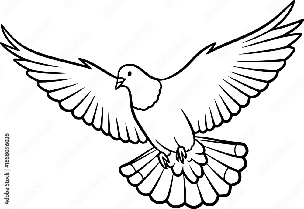 Obraz premium Flying Bird Silhouette Vector Illustration