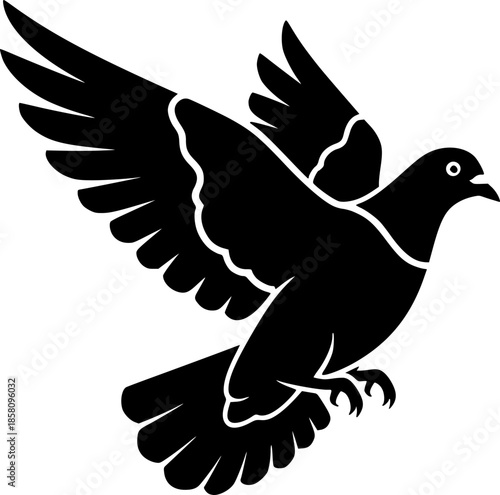 Flying Bird Silhouette Vector Illustration