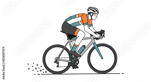 Cyclist in Action: A Dynamic Illustration of a Person Riding a Bicycle.