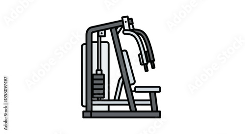 Gray and Black Chest Press Weight Training Machine.