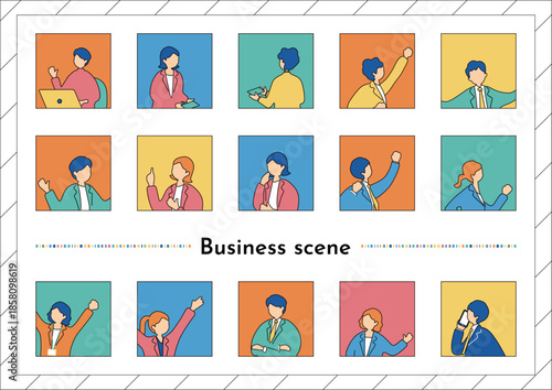 ビジネスシーン人物アイコン素材集