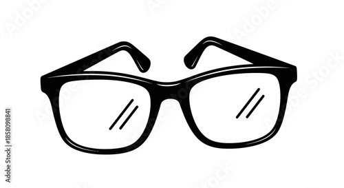 Black frame eyeglasses illustration classic style eyewear.
