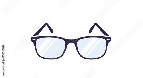 Classic Black Framed Eyeglasses with Clear Lenses.