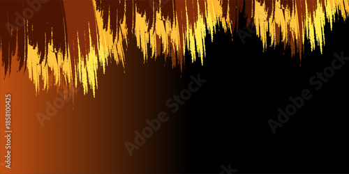 Black and orange modern abstract background with yellow glowing movement and high-speed light effect. Vector illustration