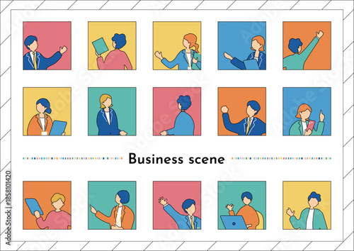 ビジネスシーン人物アイコン素材集