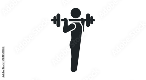Silhouette of a person performing a barbell squat exercise.