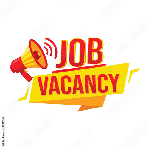 Announcing job vacancy with a megaphone illustration Vector