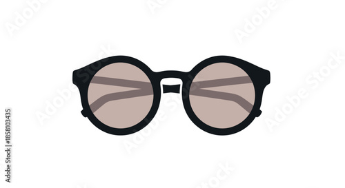 Stylish Black Round-Framed Sunglasses with Tinted Lenses.